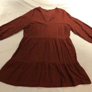 Burnt Orange Peasant Dress